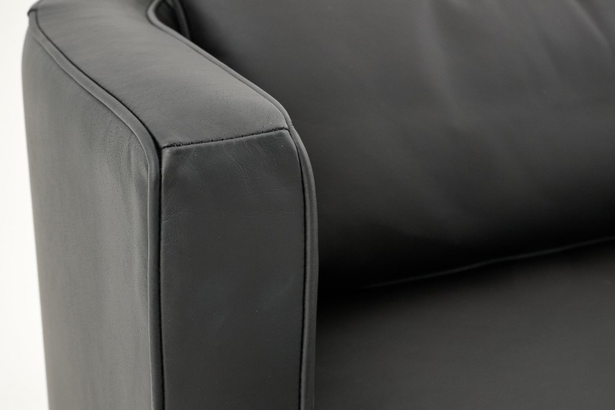 Hot Flamant Nelia, Fauteuil, Leer Zwart, Draaibaar