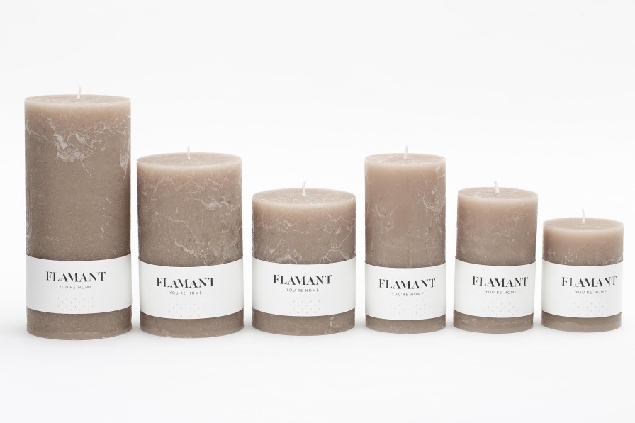 Clearance Flamant Beth, Kaars, Kleur Taupe, 7X15Cm