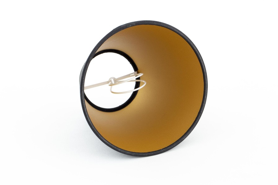 Hot Flamant Clips, Lampenkap, Zwart En Goud, Conisch, 14 Cm