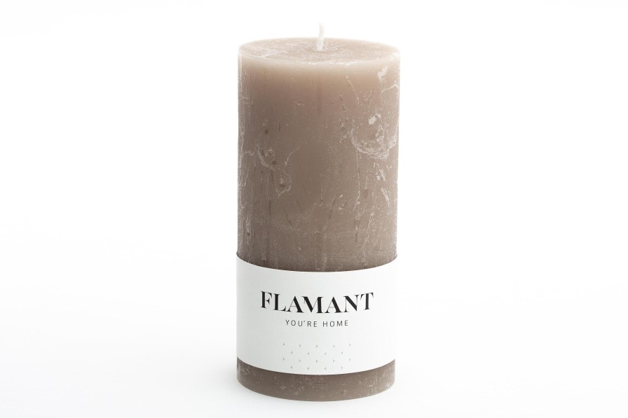 Clearance Flamant Beth, Kaars, Kleur Taupe, 7X15Cm