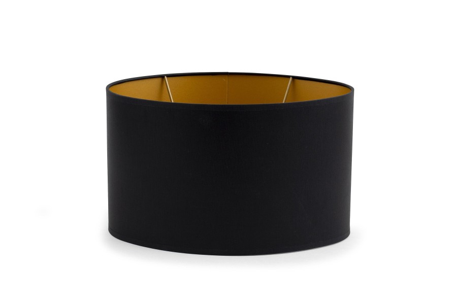 Hot Flamant Ovaal, Lampenkap, Zwart En Goud, Ovaal, 30 Cm