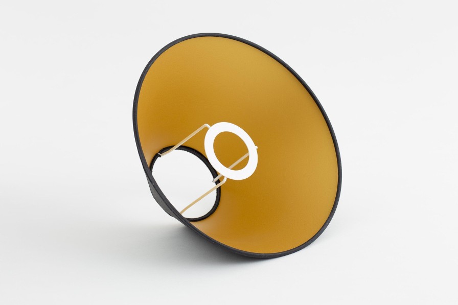 New Flamant Circum, Lampenkap, Zwart En Goud, Conisch, 23 Cm