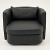Hot Flamant Nelia, Fauteuil, Leer Zwart, Draaibaar