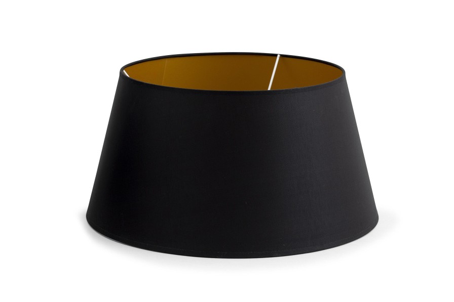 Clearance Flamant Lindro, Lampenkap, Zwart En Goud, Cilinder, 40 Cm