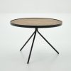 Clearance Flamant Madison, Bijzettafel, Eiken En Metaal, Rond, 60 Cm, Lichtbruin