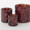 Online Flamant Tempels, Theelichthouder, Glas, Rood, S