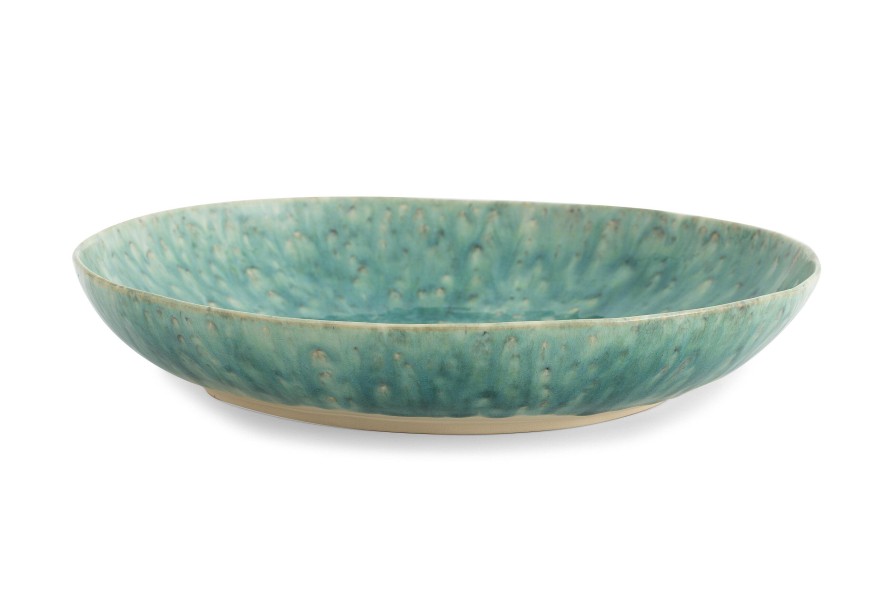 Online Flamant Cresta, Serveerschaal, Keramiek, Turkoois, Rond, 37 Cm
