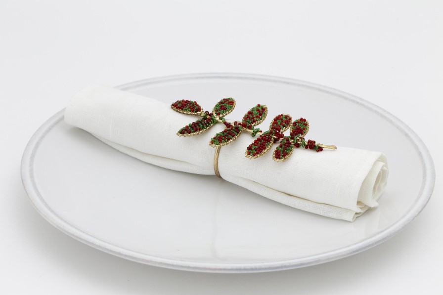 Hot Flamant Rawas, Servetring, Kralen, Blad